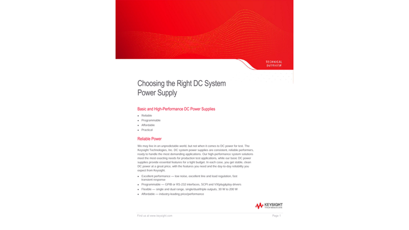Choosing the Right DC System Power Supply